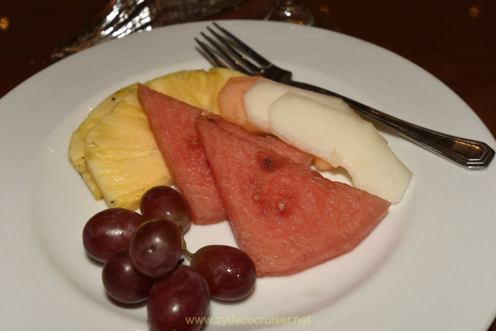 069: Carnival Legend Mediterranean Cruise, Sea Day 1, MDR Dinner, Fruit Plate